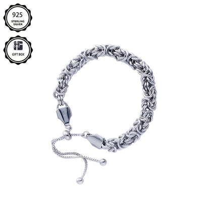 Magazzino Locale, Migliora il Tuo Stile con Questo Bracciale Unisex Regolabile in Argento Sterling 925 con Corda Twisted, Perfetto per San, Natale o Regali di Anniversario, Fornito con una Bellissima Confezione Regalo