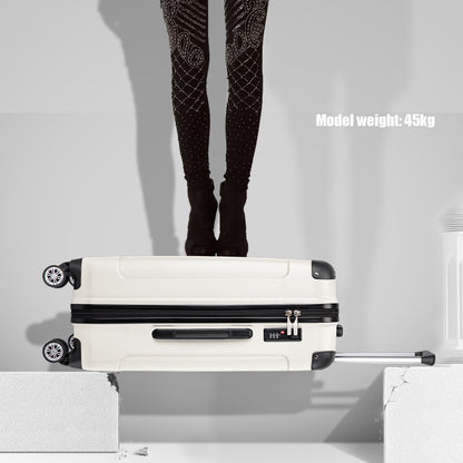 Set da 3 valigie beige con design panda per campeggio, valigia rigida in ABS con lucchetto a combinazione e rotelle girevoli, regalo per il rientro a scuola, Black Friday, Giorno del Ringraziamento, Natale e festività