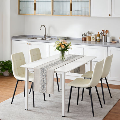 Set di 4 sedie adatte per sale da pranzo, cucine e soggiorni, con rivestimento in velluto e gambe in metallo