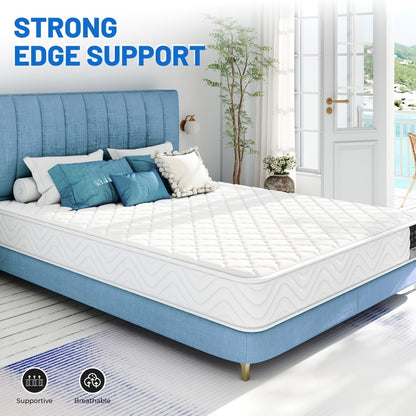 Materasso in Memory Foam e Molla - Singolo/Double (90/140/160*200*18cm) | Spessore Medio-Firmato & Supporto del Sonno a Bobina Aperta | Sollievo dalla Pressione