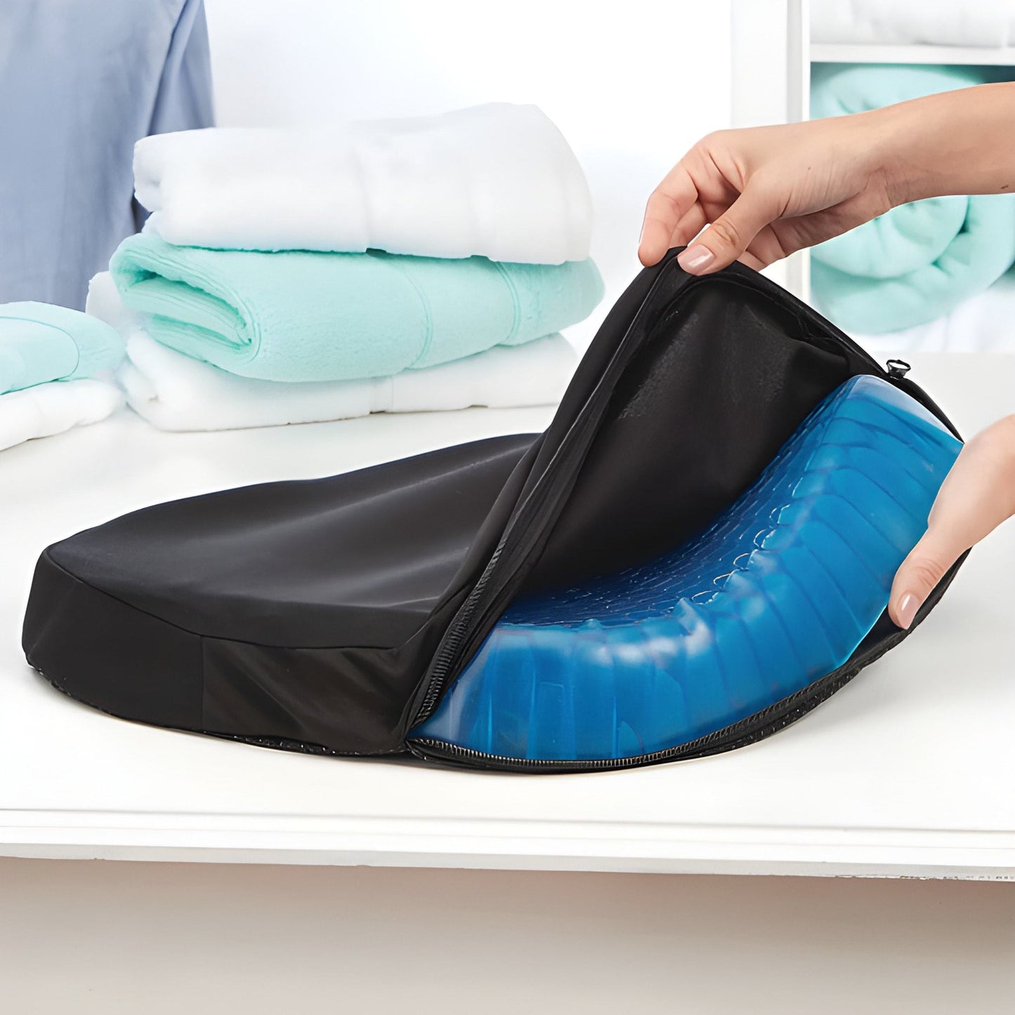 Cuscino Gel Anti Decubito Ergonomico Traspirante Sedute Prolungate, Cuscino in Gel Anti Decubito a Nido D'ape Cuscino per Auto Cuscino Posturale