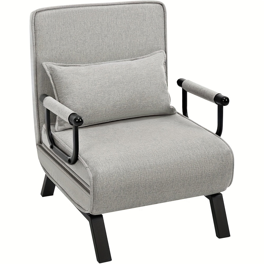 1 pz Sedia Elegante per Sala da Pranzo, Divano Letto 3 in 1, Letto per Ospiti, Poltrona Pieghevole con Schienale Regolabile, Cuscino Rimovibile, Adatto per Camera da Letto, Soggiorno, Ufficio, Capacità di Carico 150 Kg