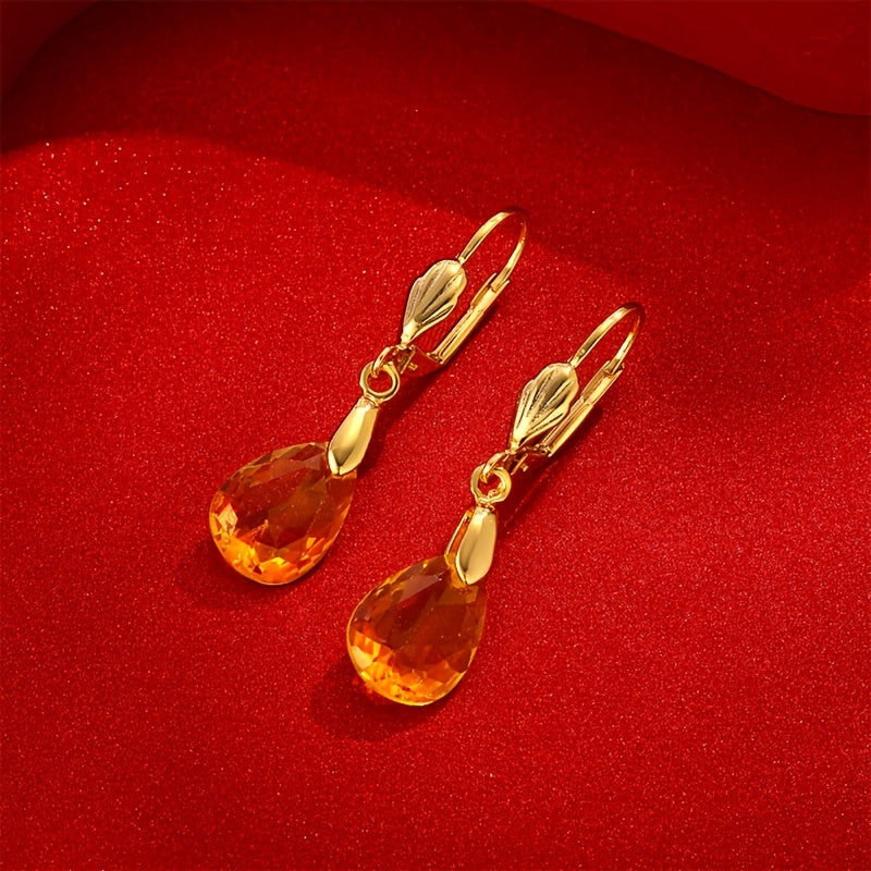 Magazzino Locale, Orecchini Pendenti da Donna in Argento Sterling 925 con Elegante Cristallo Artificiale Verde, Regalo Perfetto per San Valentino, Natale e Uso Quotidiano, Forniti con una Bellissima Scatola Regalo.