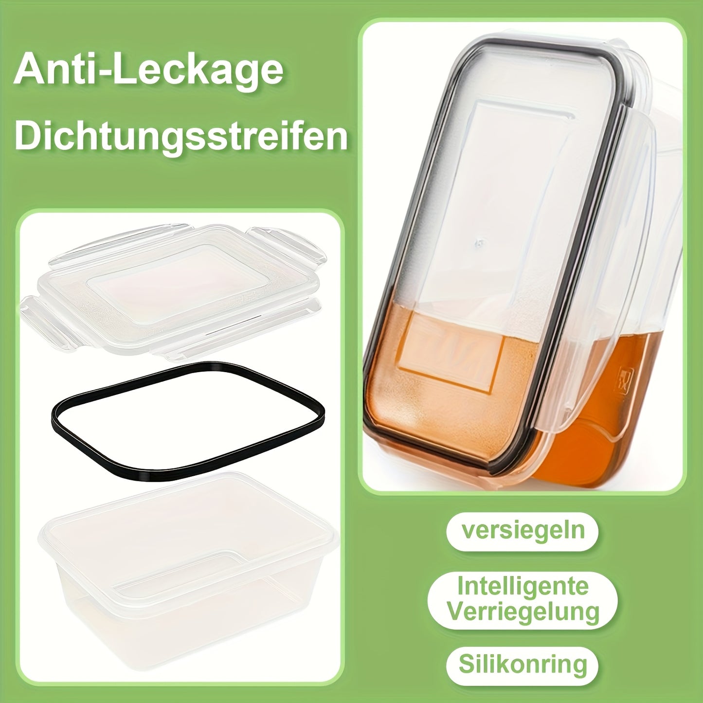 Set di 48 contenitori per alimenti, portapranzo, contenitore per la conservazione dei cibi con coperchio facile da chiudere (24 coperchi + 24 contenitori) - Contenitore in plastica sigillato per uso in sale alimentari, viaggi, attrezzatura da esterno, per