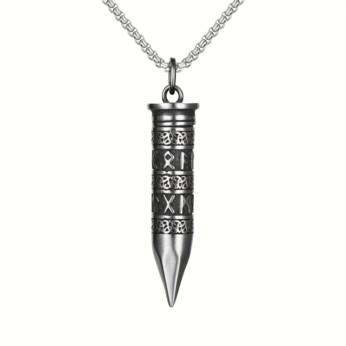 Collana da uomo con San Michele Arcangelo, Collana con ciondolo a forma di urna cineraria, Collana vichinga, Ciondolo con scudo guardiano dell'Arcangelo Michele, Medaglia amuleto cattolica in acciaio inossidabile, Gioiello regalo.