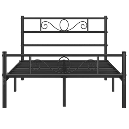Costoffs Struttura Letto Stile Rustico Moderno in Metallo con Testiera Elegante e Pediera per Appartamento Camera da Letto Stanza degli Ospiti Studio