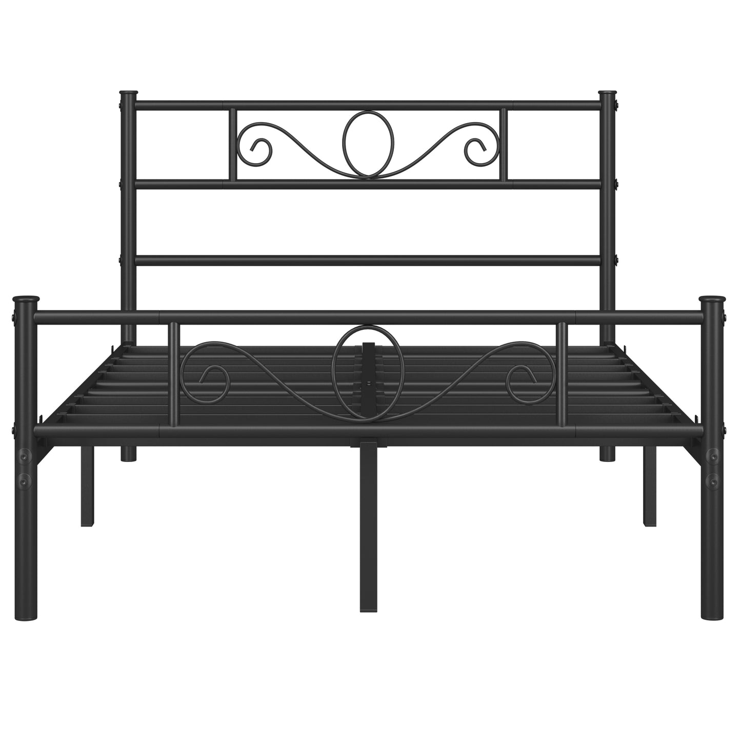 Costoffs Struttura Letto Stile Rustico Moderno in Metallo con Testiera Elegante e Pediera per Appartamento Camera da Letto Stanza degli Ospiti Studio