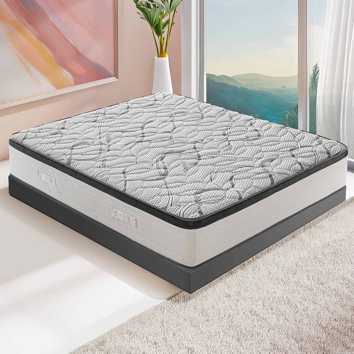 Materasso ROYAL DELUXE effetto MEMORY - Schiuma HR Ad Altissima Densità - Ortopedico 100% Made in Italy - Fodera con CARBONIO effetto Rilassante
