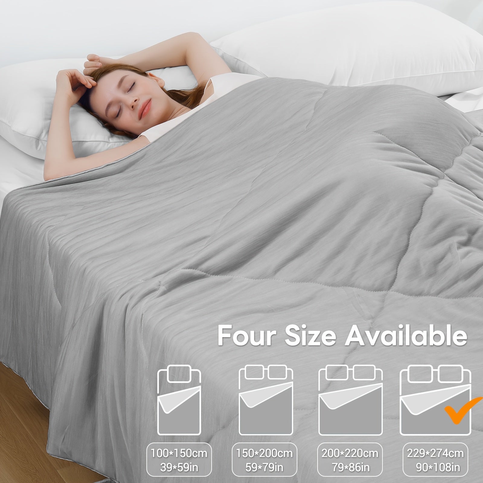 1 pz Elegear Coperta Rinfrescante Taglia, Trapunta Rinfrescante con Q-Max > 0.45 Fibra Rinfrescante Arc-Chill, Coperta Estiva Fresca per Dormire per Chi Sudore Notte e Chi Soffre del Caldo (100*150, 150*200, 200*220, 274*229)