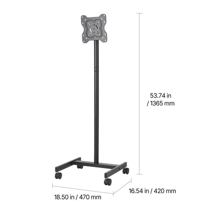 VEVOR Carrello TV Mobile con Ruote per Schermi da 17 a 55 Pollici, Capacità di 44 lbs