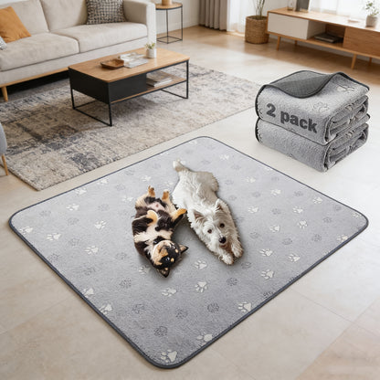 2 Pezzi di Tappetini Lavabili per Cani, Tappetini Riutilizzabili per Cani, Tappetini per Cuccioli, Tappetini da Allenamento Antiscivolo per Box, Gabbia, Auto, Regali di Natale.