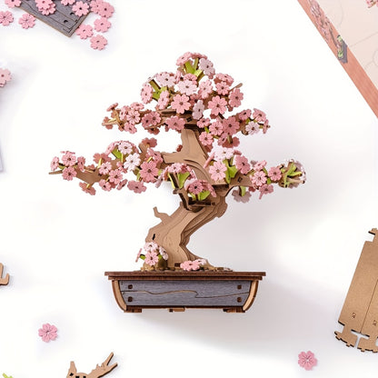 Rolife Puzzle 3D in Legno Modello Bonsai Sakura, Set Artigianale Decorazioni per la Casa Ornamenti Regali Creativi per e Adolescenti 14+