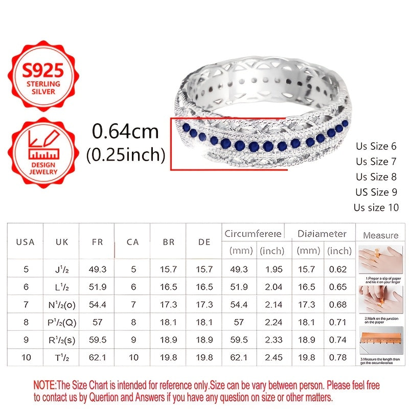 Anello da donna alla moda in argento sterling 925, elegante e stiloso, intarsiato con zirconia sintetica, anello da donna di alto valore, adatto per viaggi di vacanza, uso quotidiano, un regalo commemorativo perfetto per amici, con confezione regalo