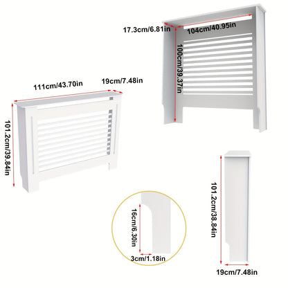 Copertura Radiatore Alta Mobile in Legno Altezza Interna 100Cm Coperture Riscaldatore Bianche Scolli Moderni Scaffale Radiatore Alto MDF Spesso Mobile in Legno Cucina Camera da Letto per Soggiorno