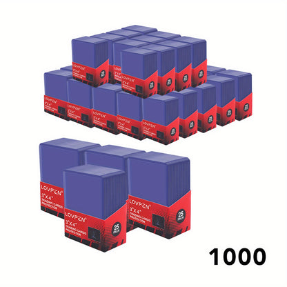 LOVFEN 100/200/500/1000 pz 7,62 cm x 10,16 cm Top Load per Carte - Proteggi Carte Premium in Plastica Rigida da 35 pt, Custodie per Carte in Plastica, per Carte da Collezione Sportive da Gioco di Baseball da Scambio