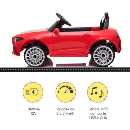 Baroni Toys Auto Macchina Elettrica per Bambini Audi R8 Sport, 12V Con MP3, Macchina telecomandata Full Optional, sedile in Eco pelle, porte apribili, Velocità 3-5 km/h, con Telecomando