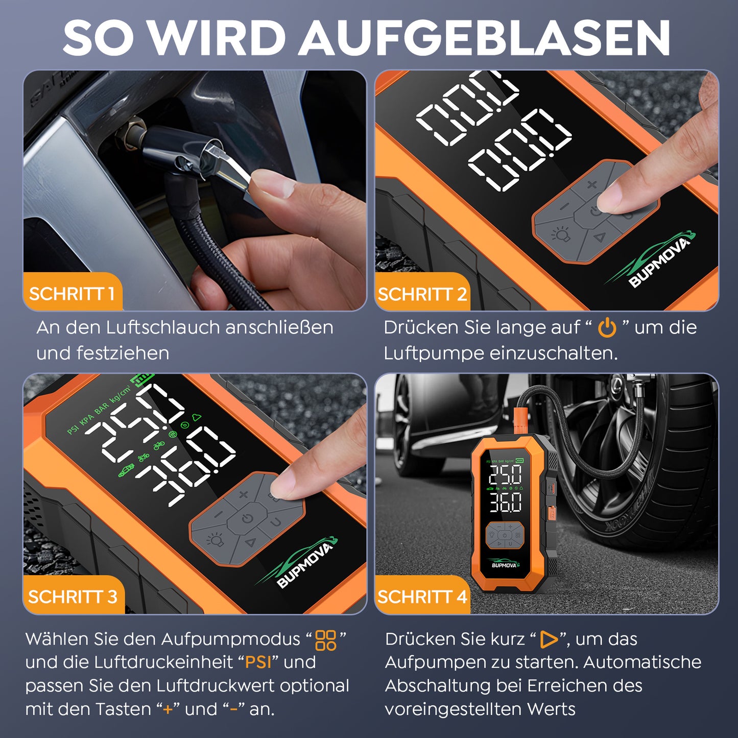 Avviatore di emergenza per auto 12000A con compressore d'aria, pompa di gonfiaggio per pneumatici senza fili, booster per batteria con power bank e torce LED, scatola di avviamento automatico 12V per tutti i veicoli a benzina o diesel da 10.0L, doppio dis