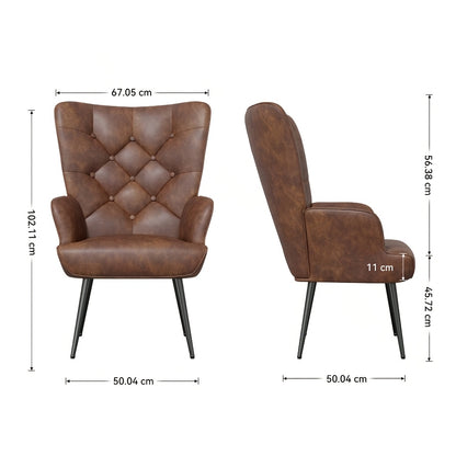 Poltrona Lounge, Poltrona a Braccio Stile Scandivano, Elegante Poltrona Imbottita da Tavolo da Trucco, con Gambe in Metallo, Poltrona per Soggiorno, Camera da Letto, Carico Massimo 150 Kg