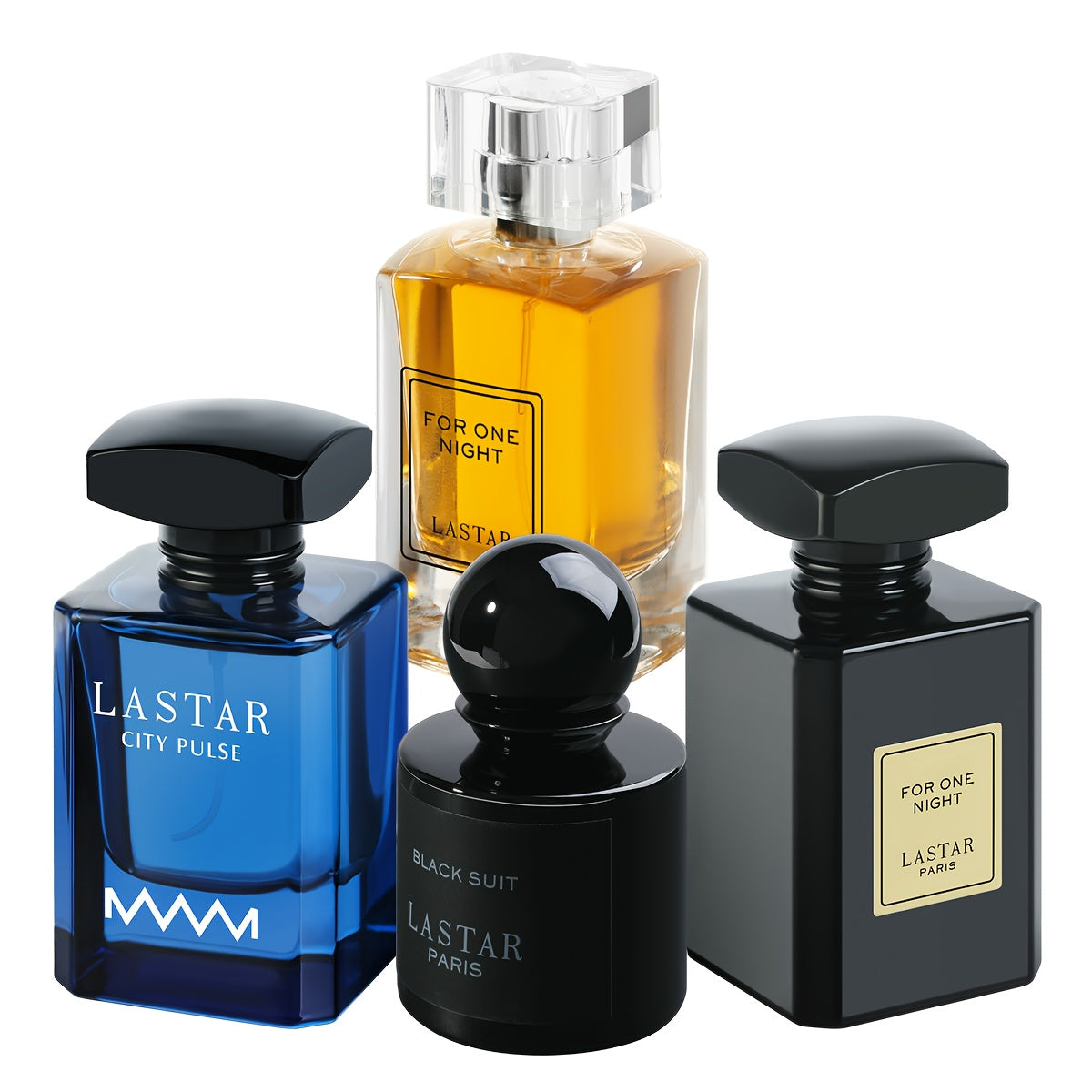Set di Quattro Flaconi di Profumo da Uomo, Note Legnose Calde e Note di Frutta Fresca, Fragranza a Lunga Durata, Colonia da Uomo, Che Mostra Charm, Creando un'Atmosfera Misteriosa, Adatto per Appuntamenti, La Prima Scelta per un Regalo di Festa per Uomini