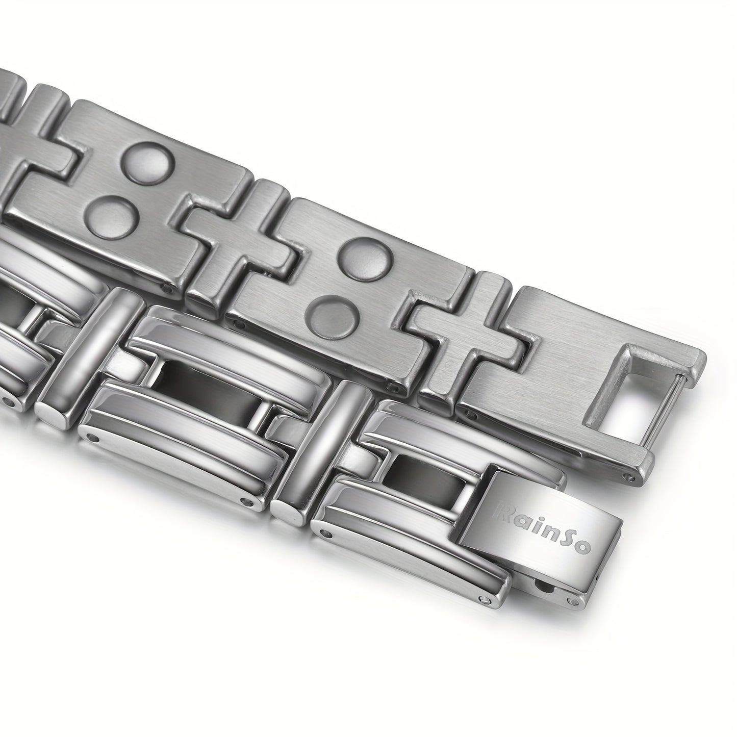 Braccialetto da Uomo in Acciaio Inossidabile 316L con 20 Magneti Potenti (3500 Gauss), Bracciale Magnetico per Polsi, Regolabile con Perline, Include Strumento di Smontaggio e Scatola Regalo Elegante