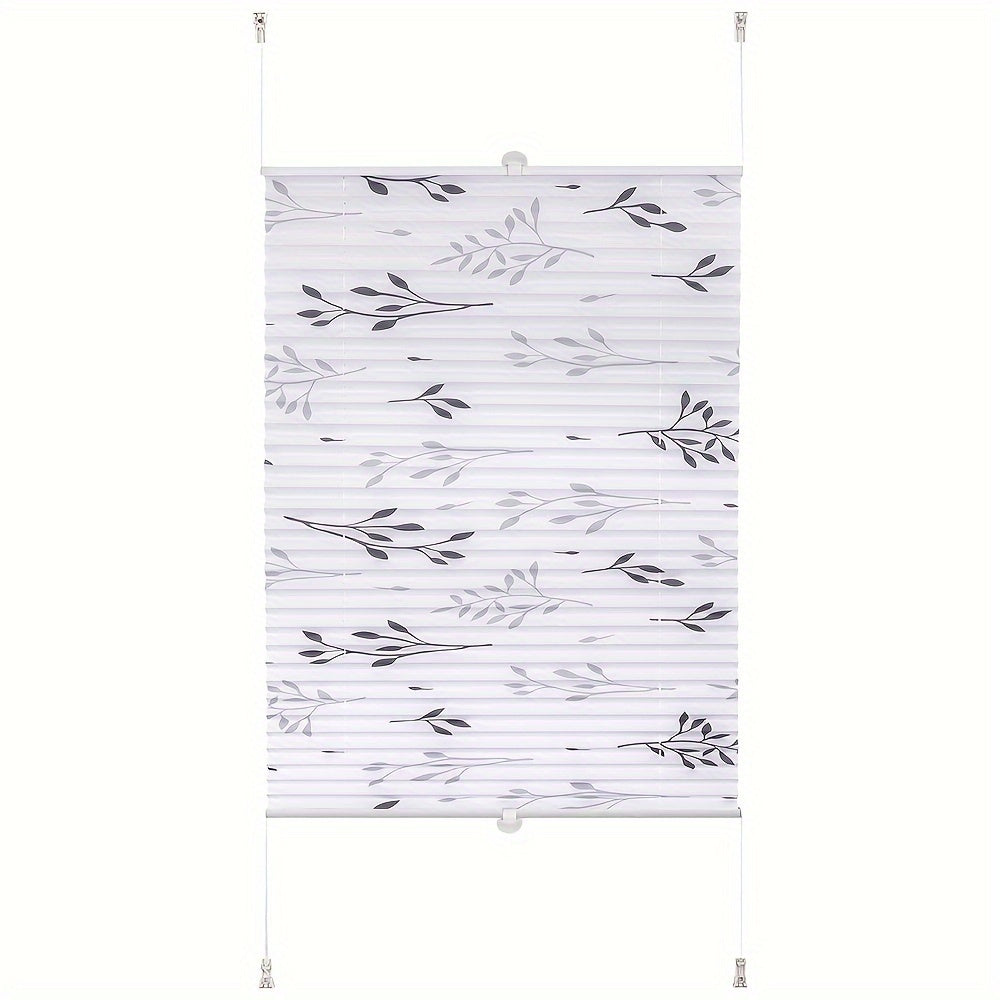 1pz Tende Pieghevoli Senza Necessità Di Forare Con Clip, Clip Su Tende Pieghevoli, Tende Opache Protezione Solare Con Motivo Di Ramo D'albero, Tende Per Finestre E Porte