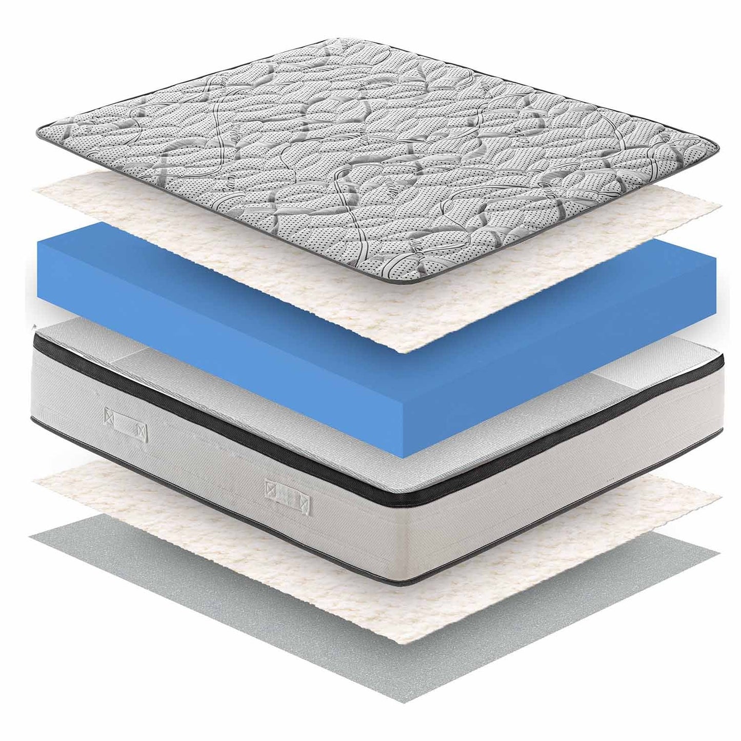 Materasso ROYAL DELUXE effetto MEMORY - Schiuma HR Ad Altissima Densità - Ortopedico 100% Made in Italy - Fodera con CARBONIO effetto Rilassante