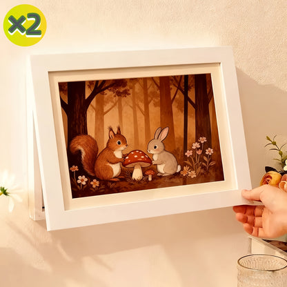 2 Pezzi Cornici con Coperchio a Ribalta - Formato A4, Ideali per la Camera dei Bambini, Design per Arredamento Casa, Capacità per 150 Opere d'Arte A4, Decorazione da Parete per Casa e Ufficio