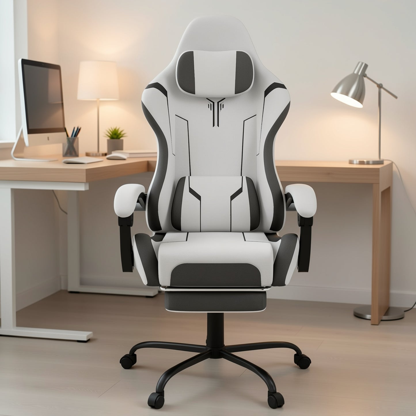 Sedia da gaming 150 kg, sedia da ufficio, sedia da scrivania da gaming con cuscino lombare e poggiatesta, sedia da gaming ergonomica regolabile in altezza, cinque colori