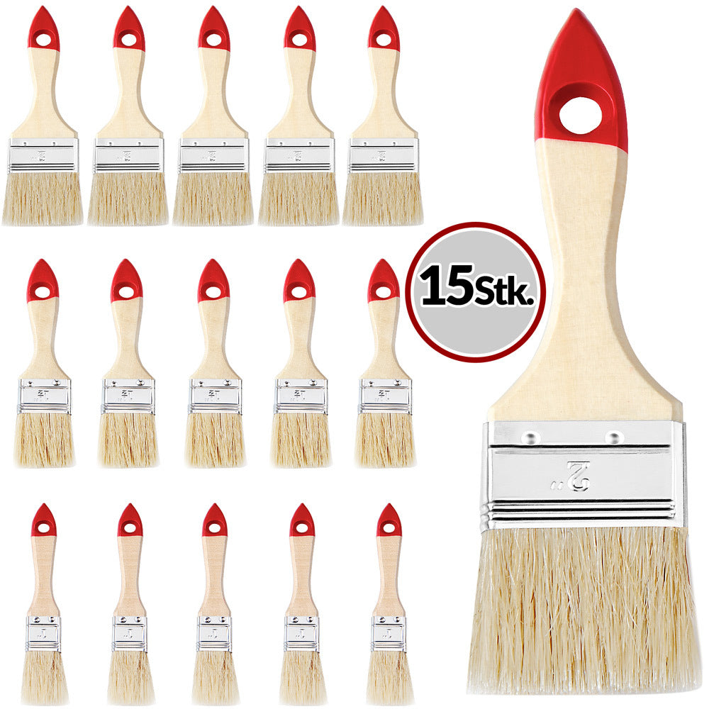 MONZANA® Set di 15 Pennelli per Pittura, 3 Misure Diverse, Ideale per Vernice e Stainatura su Legno