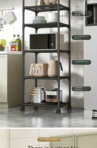 Scaffalatura verticale versatile a 6 ripiani per riporre oggetti in casa, adatta per cucina, bagno e camera da letto. Facile da montare e utilizzabile in più scenari., Scaffale autoportante