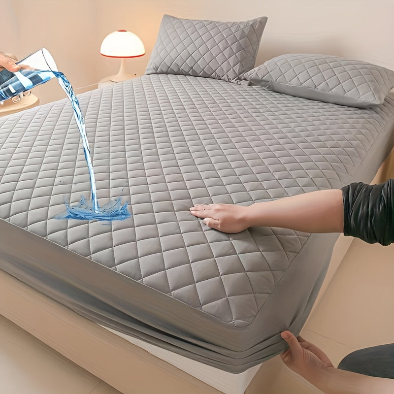 Questo è un set da 3 pezzi che include un proteggi materasso impermeabile ultra-morbido e una mezza federa (il nucleo del cuscino non è incluso). Presenta un design spesso e caldo in tinta unita, il che lo rende un'opzione perfetta per proteggere i matera