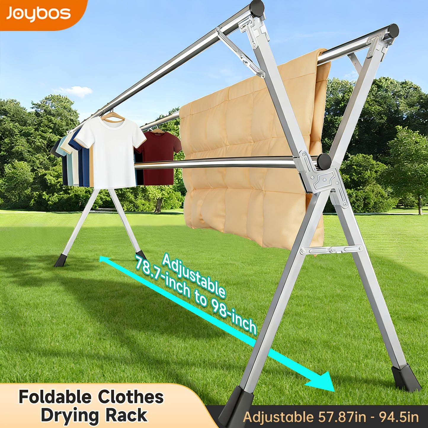 Stendibiancheria telescopico pieghevole a X robusto da 200.03cm/240.03cm, stendino da bucato indipendente retrattile in acciaio inossidabile con clip antivento e per calze, salvaspazio per uso interno ed esterno su balconi, appartamenti e bagni