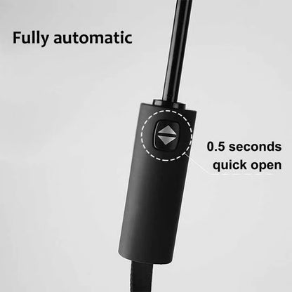 Ombrello Automatico a 10 Stecche, Ombrello Pieghevole Antivento con Ampia Cupola