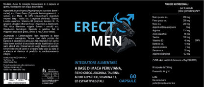 Integratore UOMO Naturale con Maca Nera Peruviana, Fieno Greco, L-Arginina, Taurina, Acido Aspartico e Vitamina B3 - Made in Italy - 60 CAPSULE -