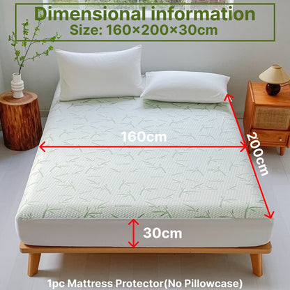 1 protezione per materasso ad aria 3D in bambù impermeabile ultra-morbida - Coprimaterasso traspirante e rinfrescante, adatto per materassi fino a 30 cm, perfetto per camere da letto, stanze degli ospiti, dormitori e appartamenti (federa non inclusa)