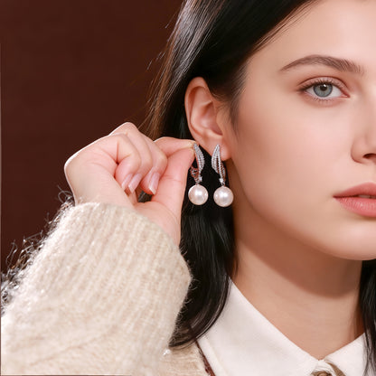 Eleganti e lussuosi orecchini di perle in argento 925, forniti in una confezione regalo di alta qualità