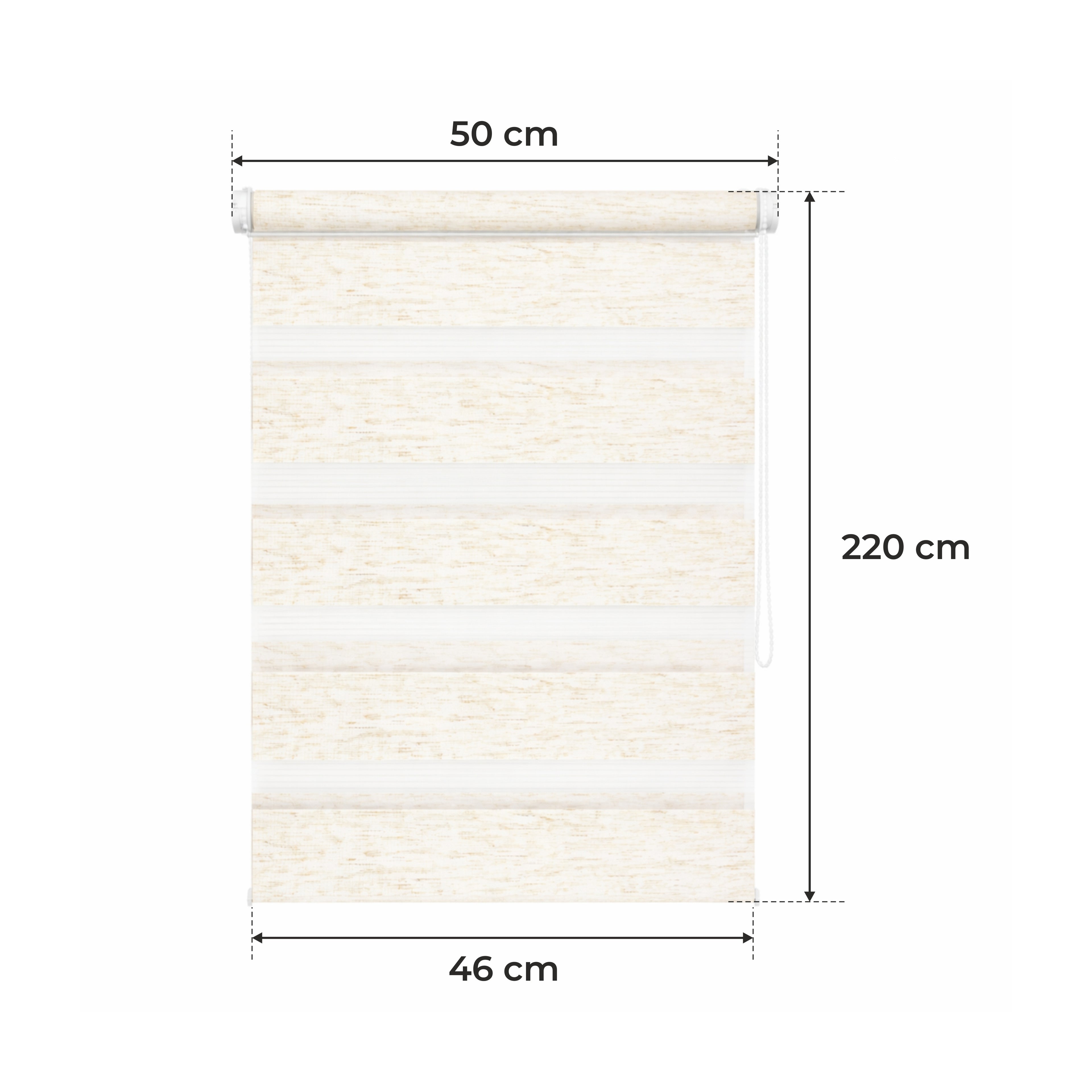 Tenda a Rullo Giorno & Notte - Beige Melange - 32 Misure - BOJANEK Giorno & Notte - Installazione Finestra Non Invasiva, Nessuna Foratura Richiesta, Regolazione a Catena, Supporti Regolabili per Varie Spessori di Finestra, Design Moderno, Protezione dalla