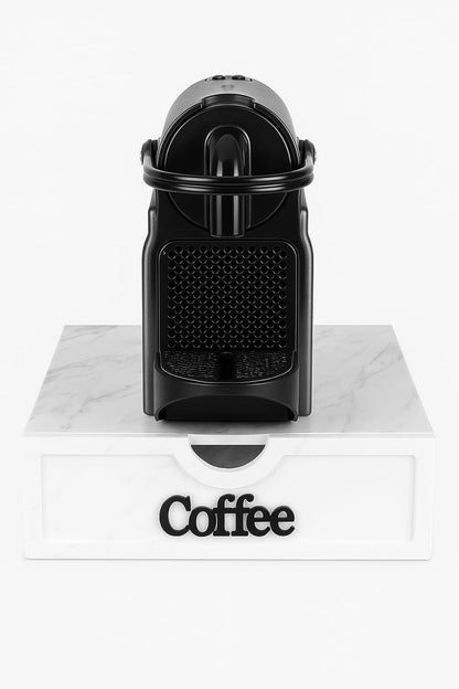 Cecaro Group Porta Cialde in Bambù con Cassetto (3 Scomparti) – Organizer Elegante per Cialde, Capsule e Tisane