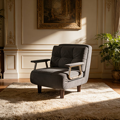 Poltrona Convertibile, Divano Letto e Sedia a Sdraio 3 in 1 con Cinque Posizioni Regolabili per Schienale e Cuscino Seduta, Realizzata in Tessuto Velluto a Coste. Perfetta per Camere da Letto, Soggiorni e Appartamenti