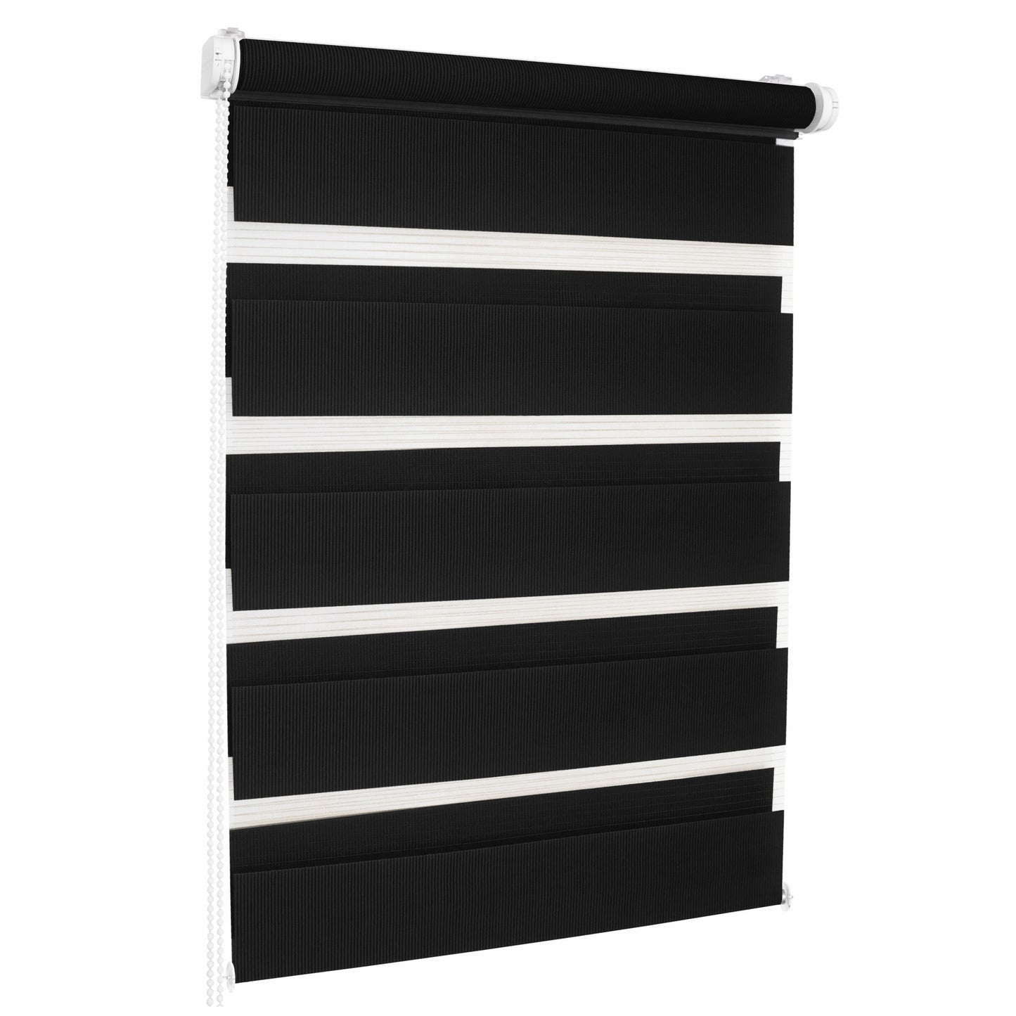 Rullo Giorno e Notte - NERO - 32 Misure - BOJANEK DAY & NIGHT - Non invasivo sulla finestra, installazione senza foratura, regolazione della catena, staffe regolabili per diverse spessori di finestre, design moderno, protezione da luce e privacy, ideale p