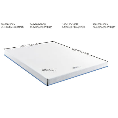 Coprimaterasso BedStory 90x200cm 140x200cm 160x200cm 180x200cm, 10cm, Due Livelli di Durezza, Coprimaterasso in Gel Memory Schiuma Fredda H2&H3 di Durezza Media con Fodera Rimovibile e Lavabile, Traspirante e Confortevole per Letto a Doghe, Letto Scomodo