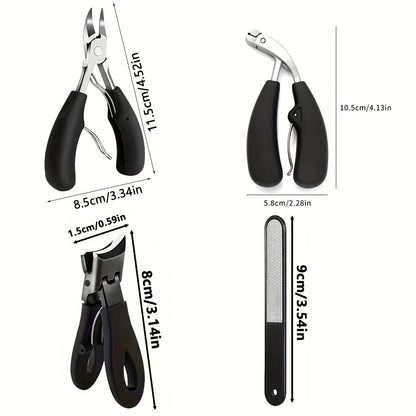 Kit da 4 pezzi di forbicine per unghie incarnite fisse per unghie spesse - Pelvicite per uso intensivo, lama in acciaio inossidabile con manico a presa facile - Ottimo per uomini e adulti, per regali di compleanno