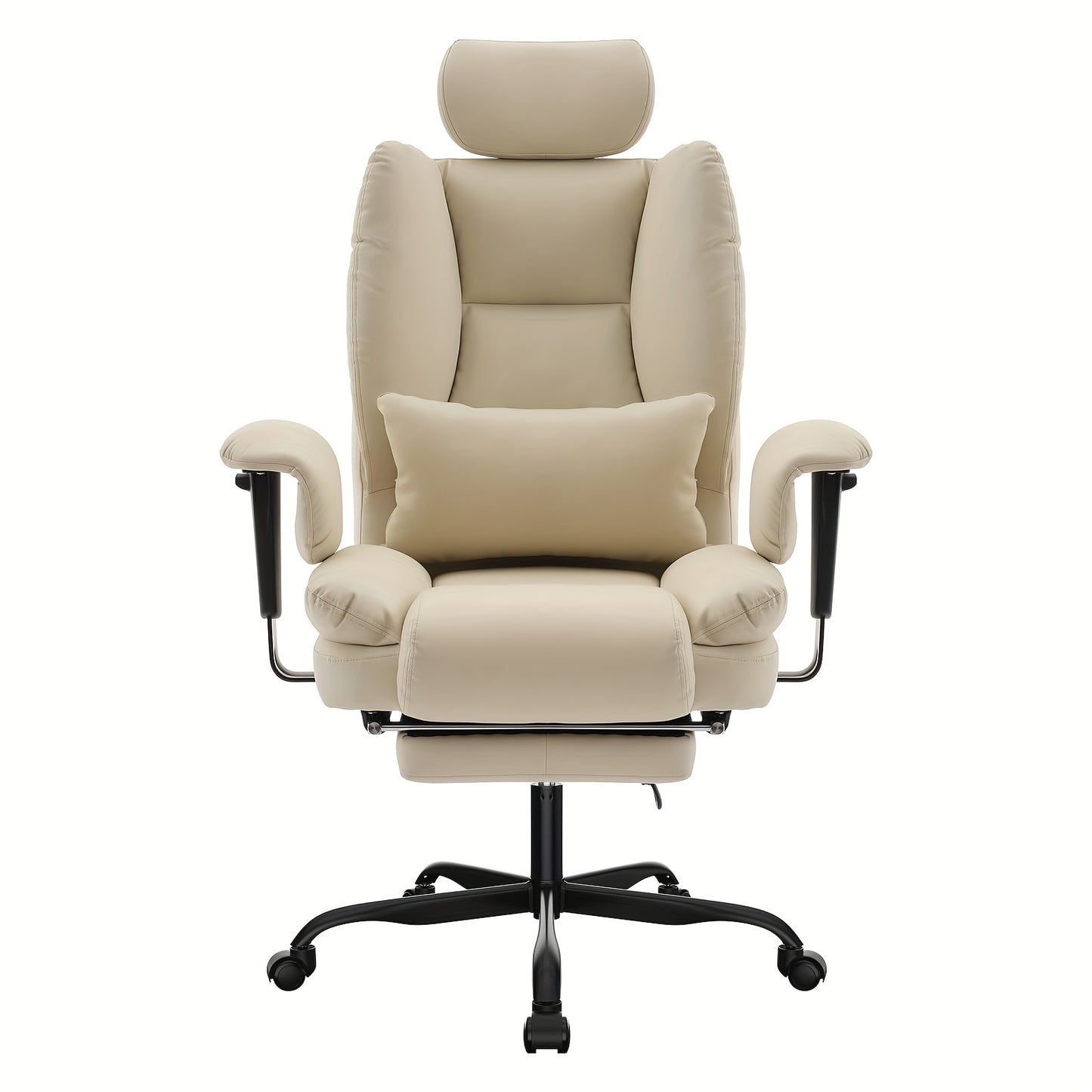 Sedia Ufficio Ergonomica 200kg, Sedia Computer con Supporto Lombare e Poggiapiedi, Schienale Alto Regolabile in Altezza per Tavolo e Seduta Confortevole, Poltrona Executive Nera