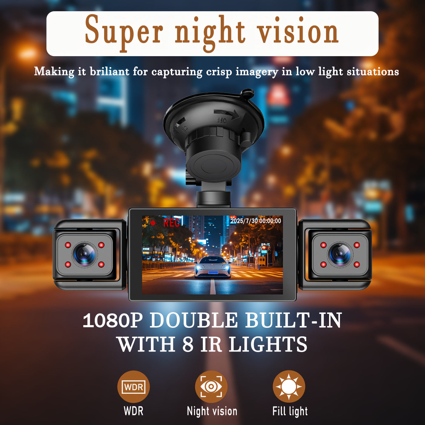 Kit Telecamera da Cruscotto BCUOZ per Sicurezza Massima a 360° Panoramica con 4 Lenti 1080P Full HD, Copertura Completa 1080P Anteriore + 720P Posteriore/Sinistra/Destra, Display Diviso a Quattro Schermi, Visione Notturna Super, WDR, Sensore G, Registrazi