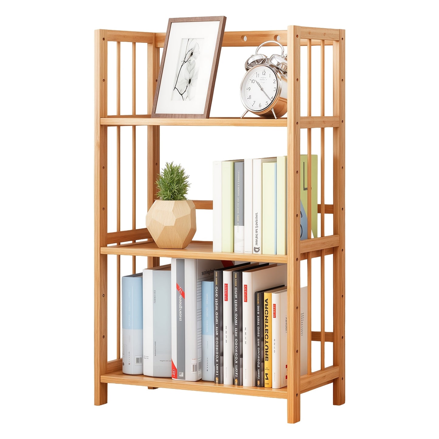 Scaffale a Più Livelli in Bambù di Grande Capacità, Resistente, Facile da Pulire, Soluzione di Archiviazione Multifunzionale, Adatto per Casa, Cucina, Camera da Letto e Soggiorno, Risparmio di Spazio, Accesso Facile, Scaffale Pratico, Scaffale Autoportant