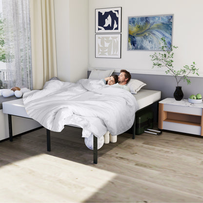 Struttura Letto in Metallo Disponibile in 90X200Cm (Singolo) 140X200Cm (Matrimoniale), Letto Resistente ed Elegante per Camera da Letto