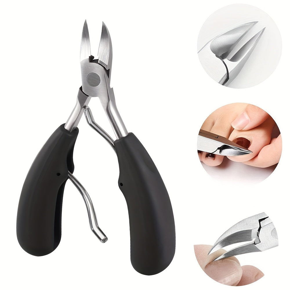 Kit da 4 pezzi di forbicine per unghie incarnite fisse per unghie spesse - Pelvicite per uso intensivo, lama in acciaio inossidabile con manico a presa facile - Ottimo per uomini e adulti, per regali di compleanno
