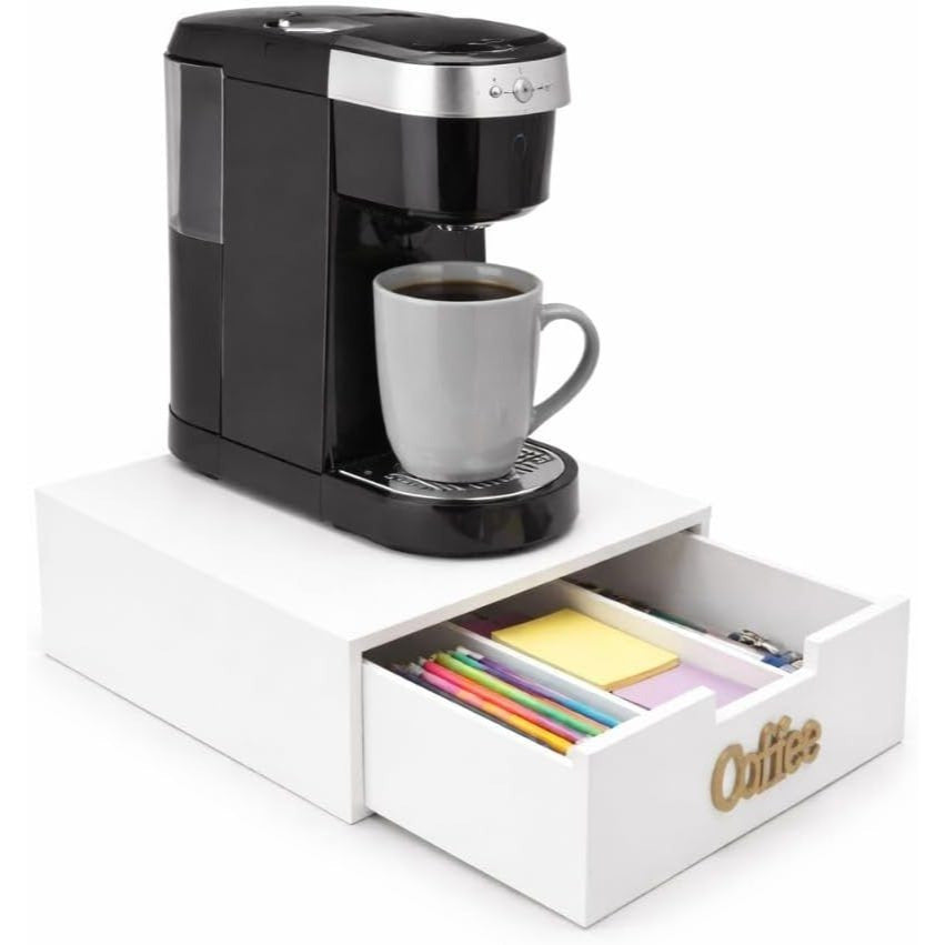 Cecaro Group Porta Cialde in Bambù con Cassetto (3 Scomparti) – Organizer Elegante per Cialde, Capsule e Tisane