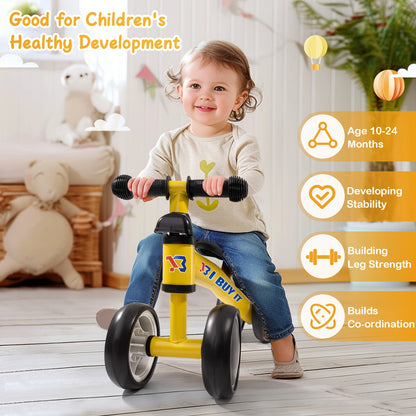 I BUY IT Bici in equilibrio per bambini - Bici leggera per bambini piccoli con telaio robusto e base ampia, 4 opzioni di colore (Rosa/Rosso/Verde/Blu/Giallo) - Bici addestramento senza pedali con sistema di freno lineare e ruote basse per bambini e bambin