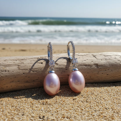 Set Scatola Regalo YAMI, Orecchini a Clip con Perle d'Acqua per Donna, Orecchini con Perle d'Acqua , Bianco/Viola/Nero Orecchini Ipoallergenici in Argento Sterling 925, Adatti come Gioielli Regalo per Donna per Ogni Occasione, Regali di Compleanno, Regali